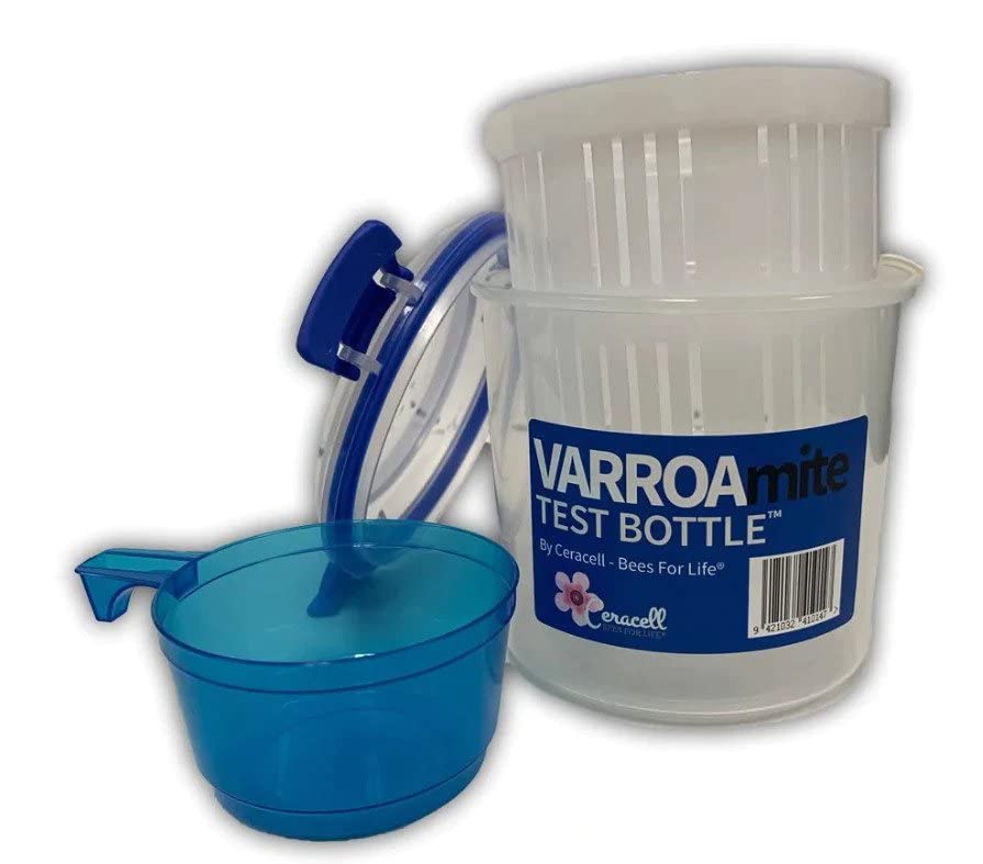 VITA BEEHEALTH tester jar front view showing secure seal and compact design for reliable sampling