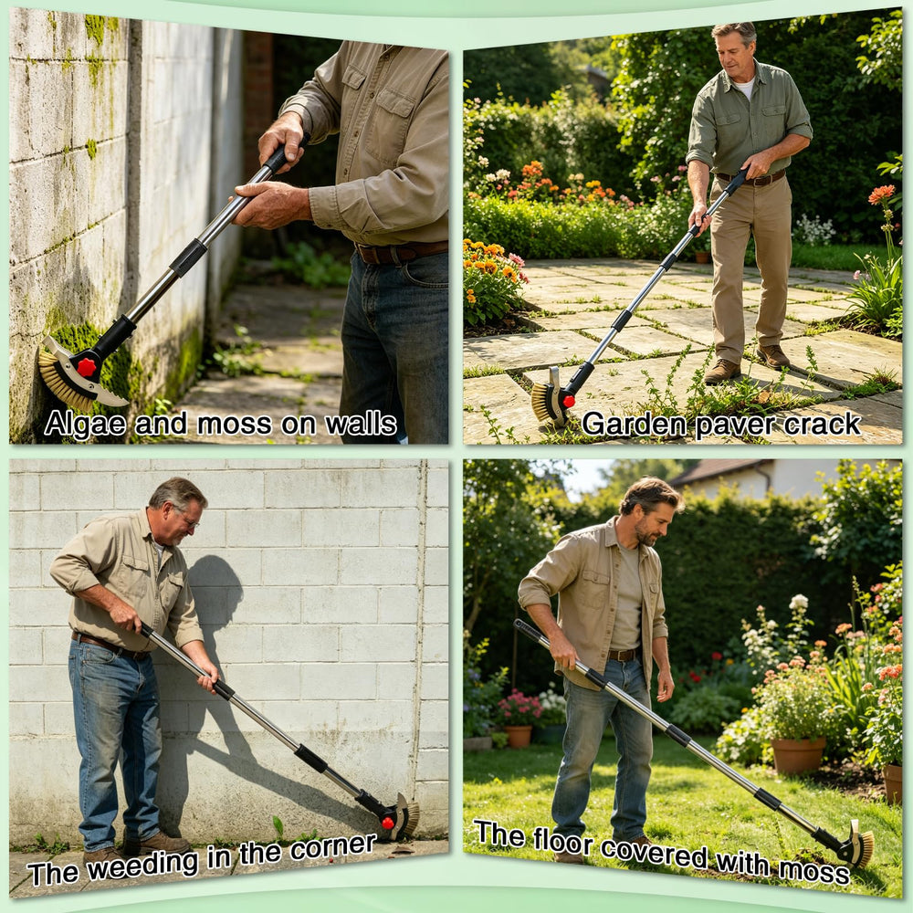 VITAINTE extended handle in use letting user stand upright for comfort