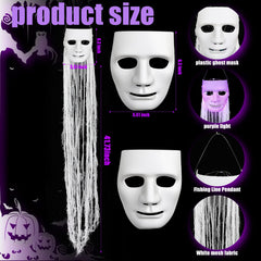 VitalCozy close-up of ghost mask showing facial detail for spooky realism