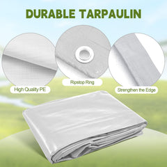 VitalCozy tarp beside a measuring tape to show 11.5 x 6.6 ft scale and easy coverage