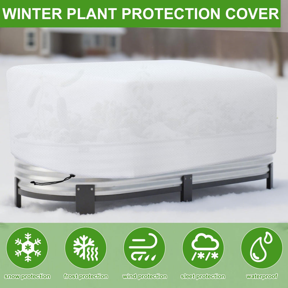 VitalCozy cover in use on balcony planter protecting seedlings from frost