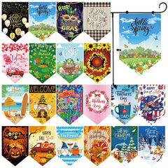VitalCozy front pack of 20 seasonal flags showing variety and curb appeal