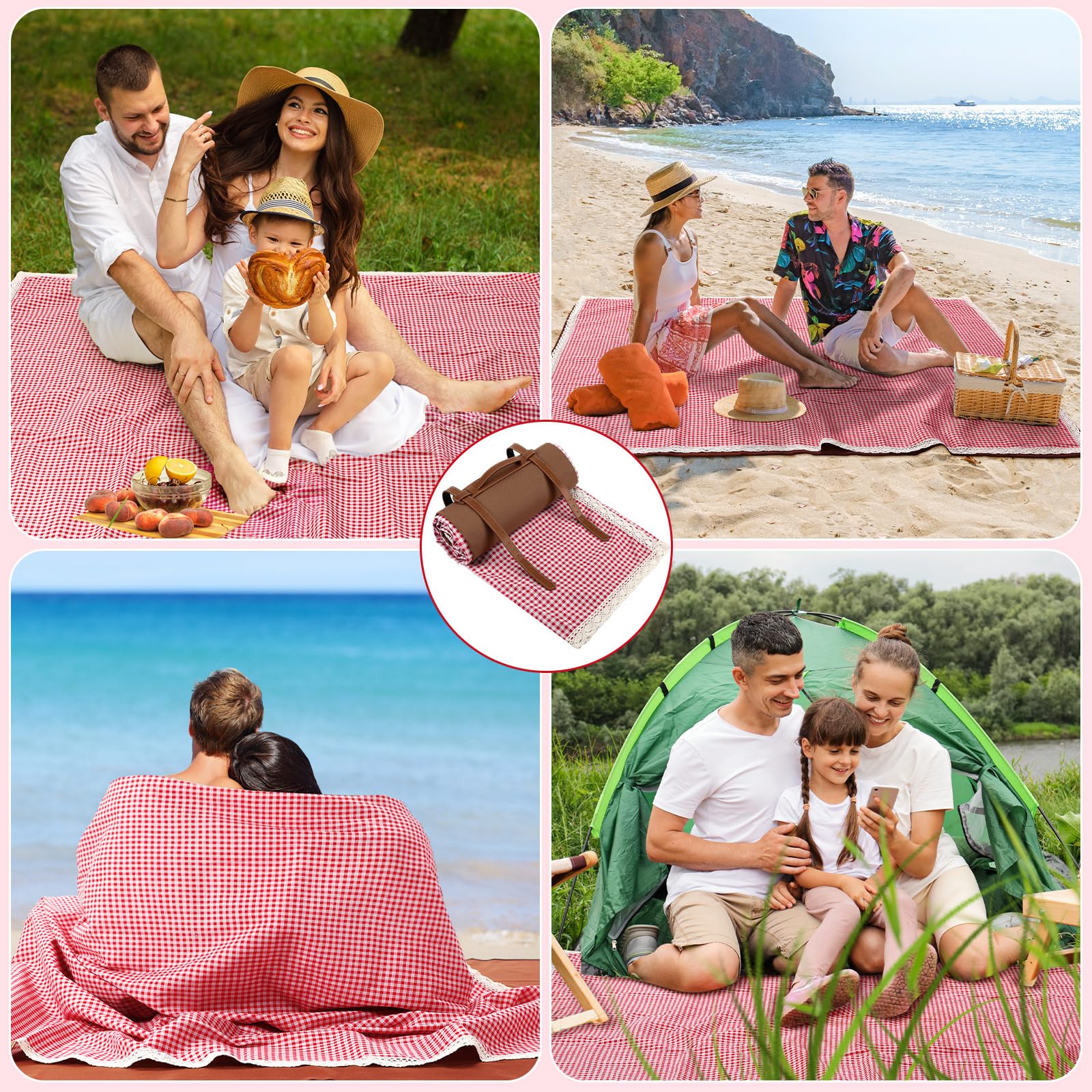 VitalCozy folded blanket with strap compact carry convenience
