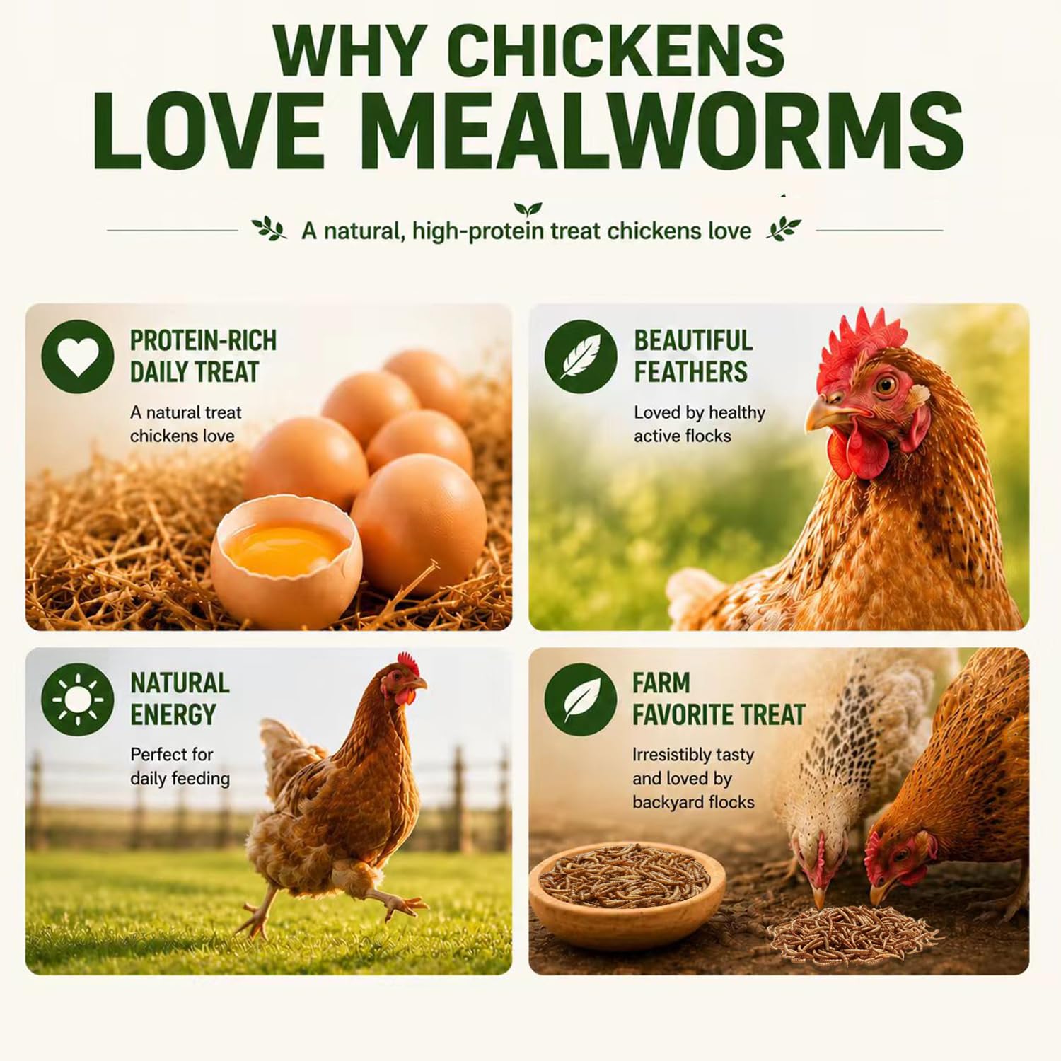 VITAMORSEL being hand-fed to a chicken, builds trust and supports training