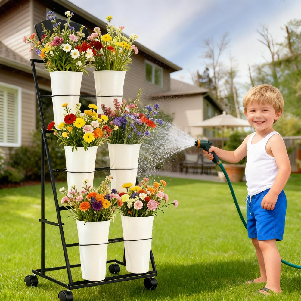 VitarBora lifestyle image of flower cart at market boosting visual merchandising