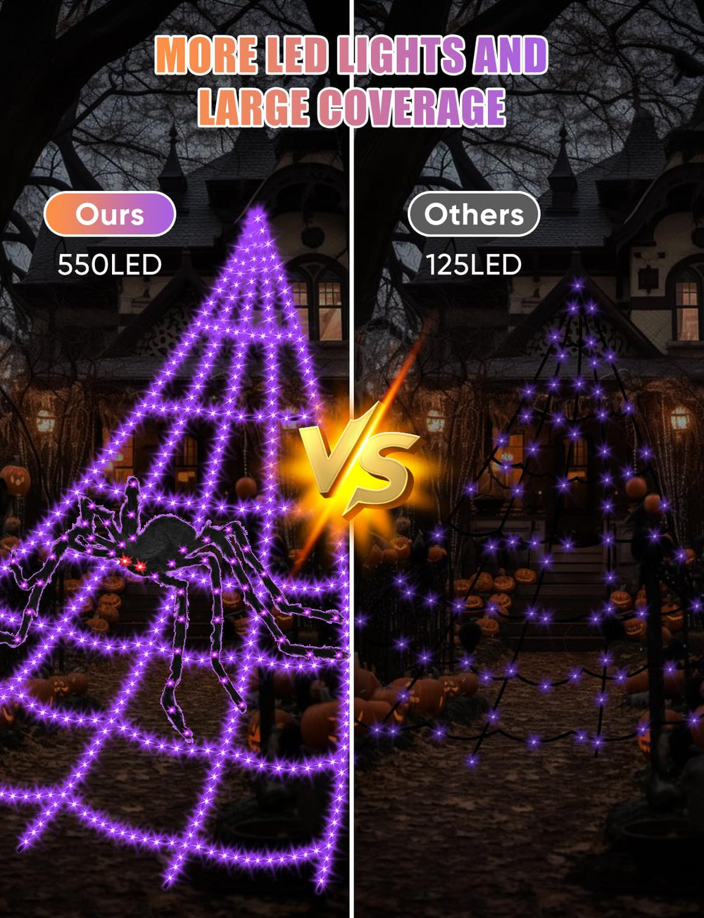 VITI spider prop with web illustrating spooky themed setup benefit