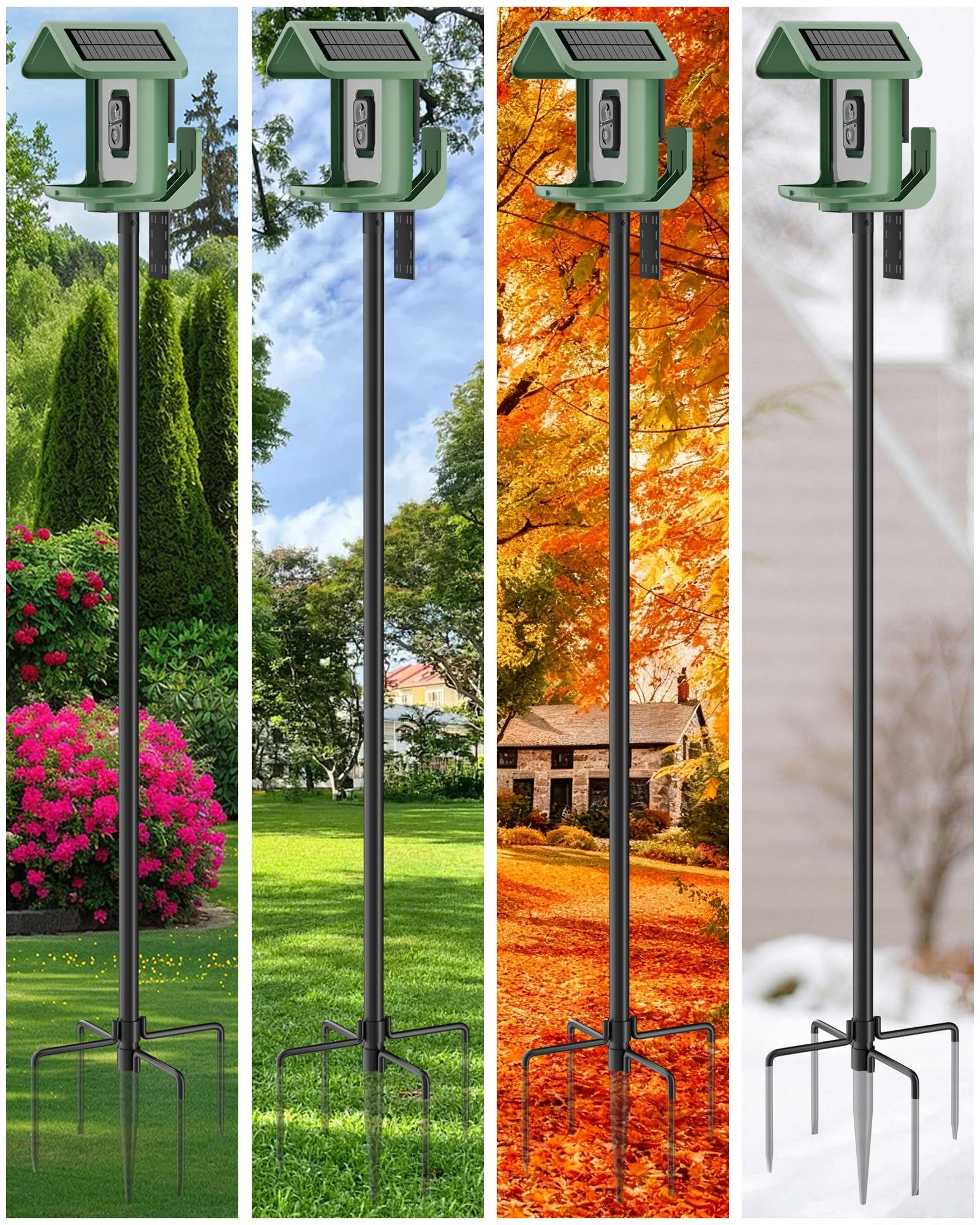 VIUBIRD pole in backyard scene enhancing birdwatching and garden appeal