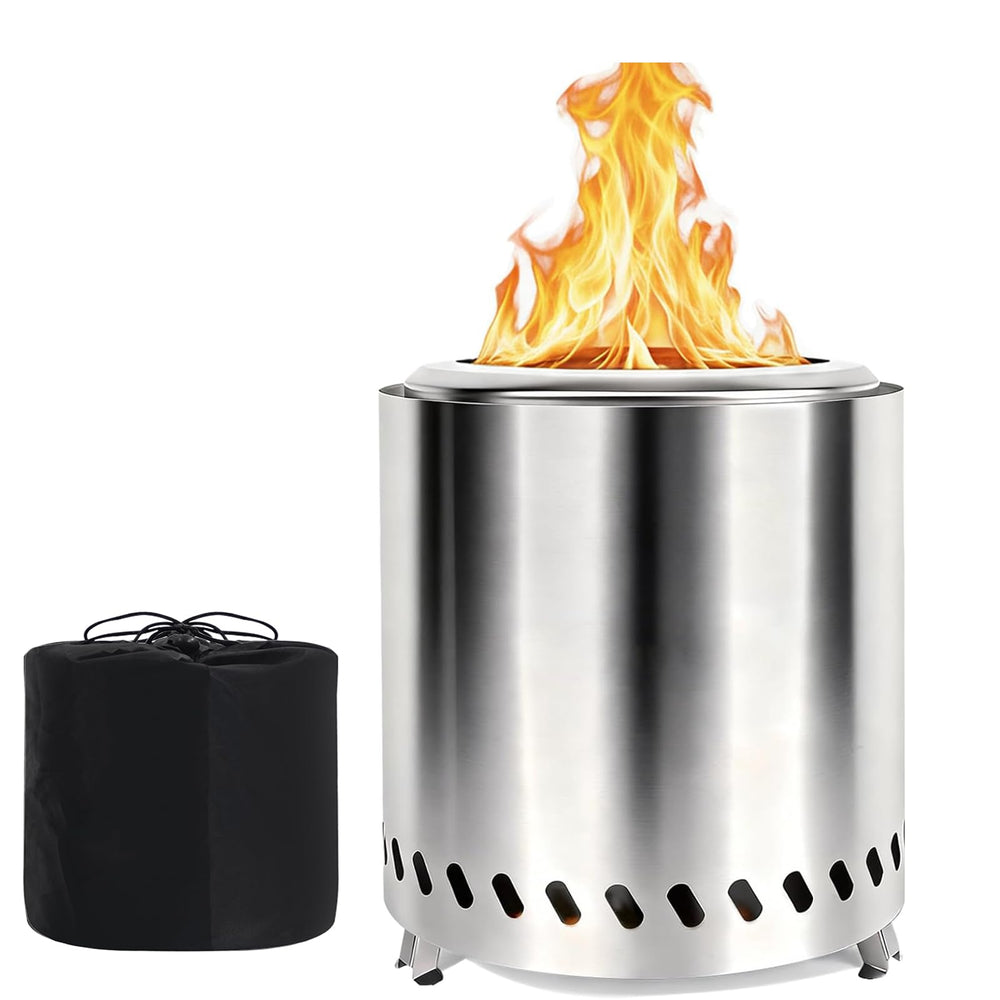 Vivagarden front view tabletop fire pit showing compact design and low smoke benefit