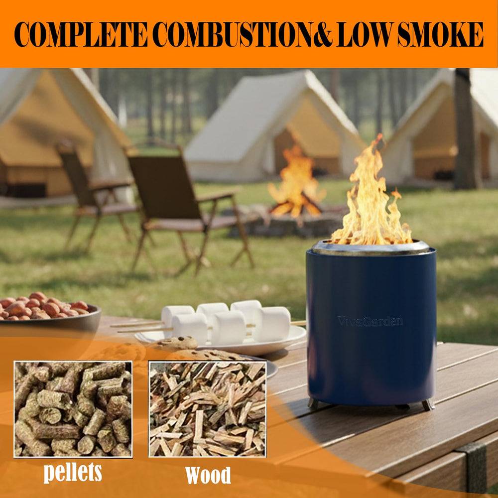 Vivagarden in use on camping table with roasting forks showing cozy outdoor warmth