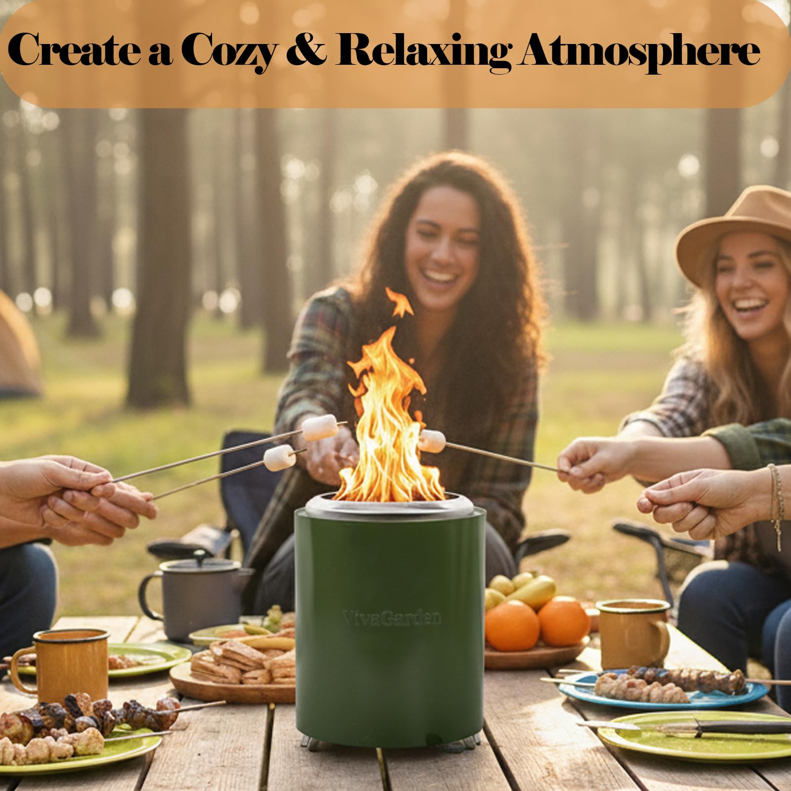 Vivagarden removable ash pan and fireproof mat for safer cleanup benefits