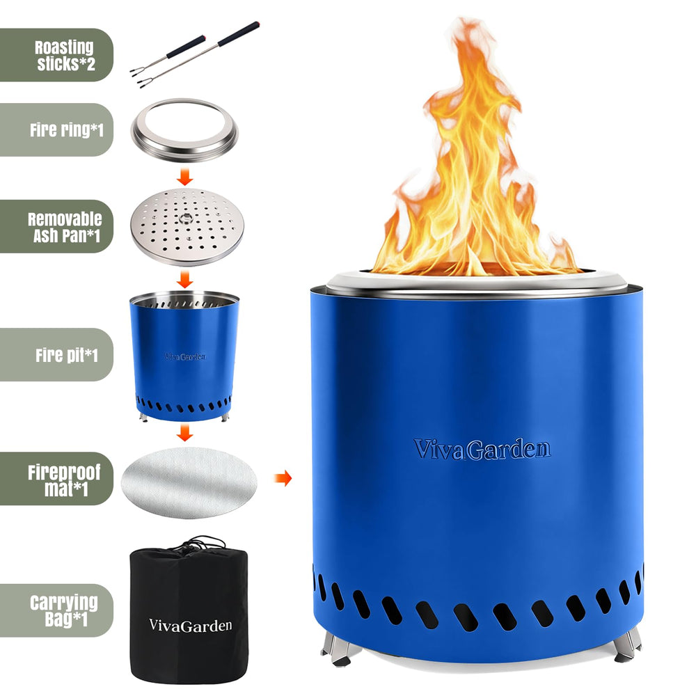 Vivagarden with wood pellets and firestarters showing multi-fuel convenience benefit