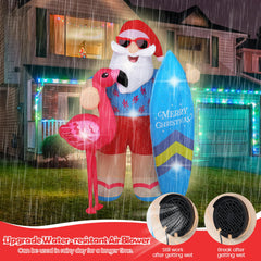 Vivantia blower attached to Santa inflatable showing fast inflation feature and secure fit