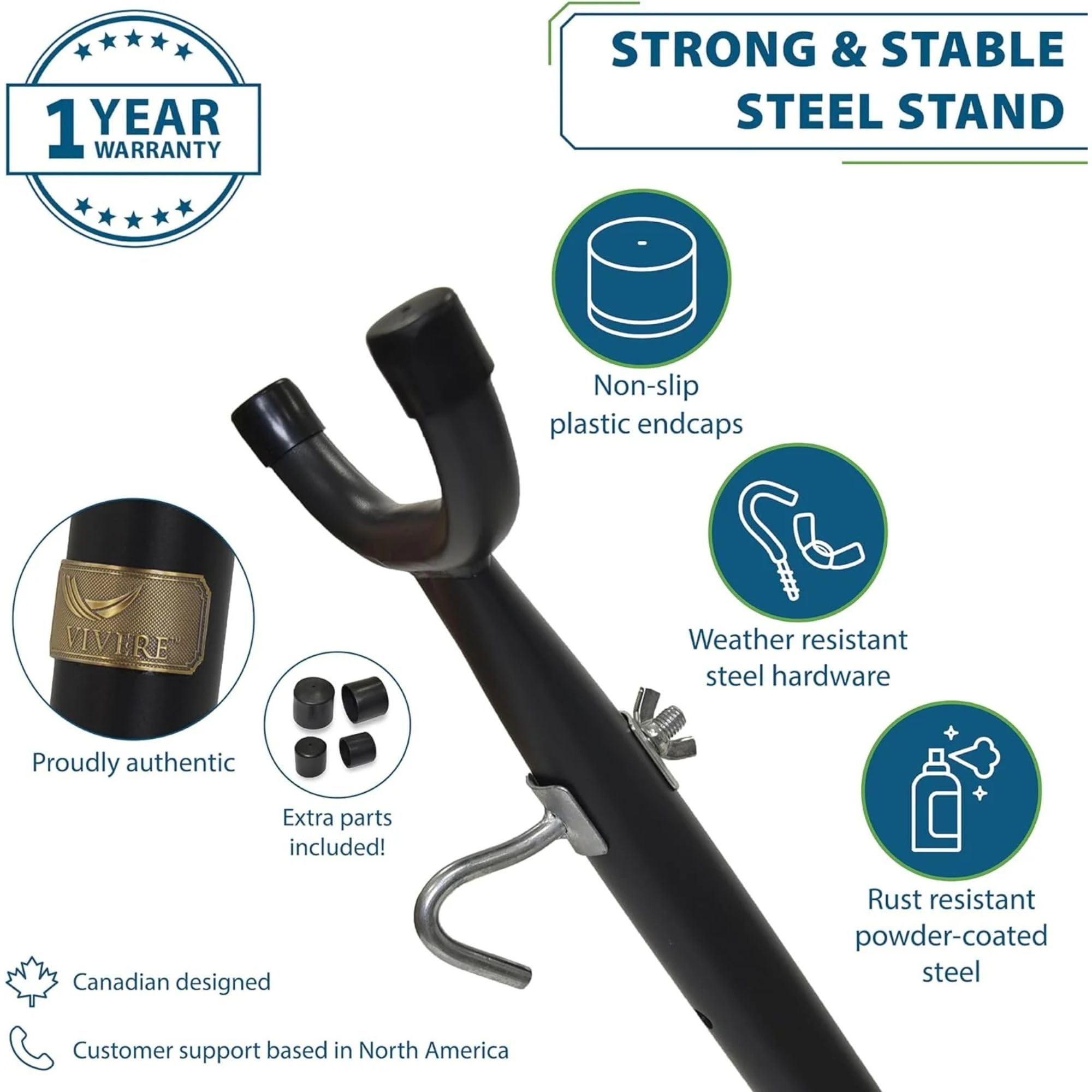 Vivere upgraded polyester end strings close-up showing strong attachment benefit
