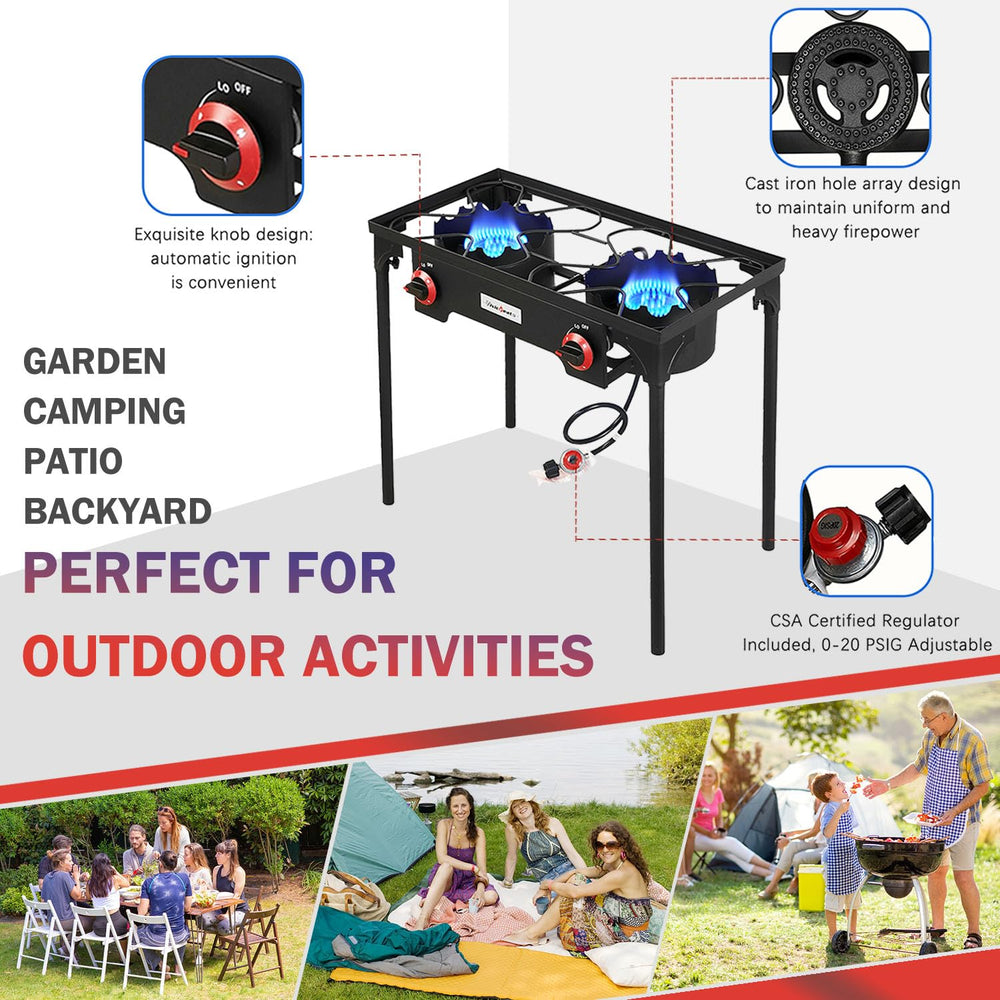 vivicreate camping setup in use showing outdoor cooking versatility and group meal readiness