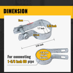 VIVIDA tension band mounted on 1-5/8" post holding tension bar securely