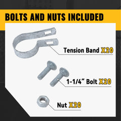 VIVIDA bolt and nut detail included with each band for quick assembly