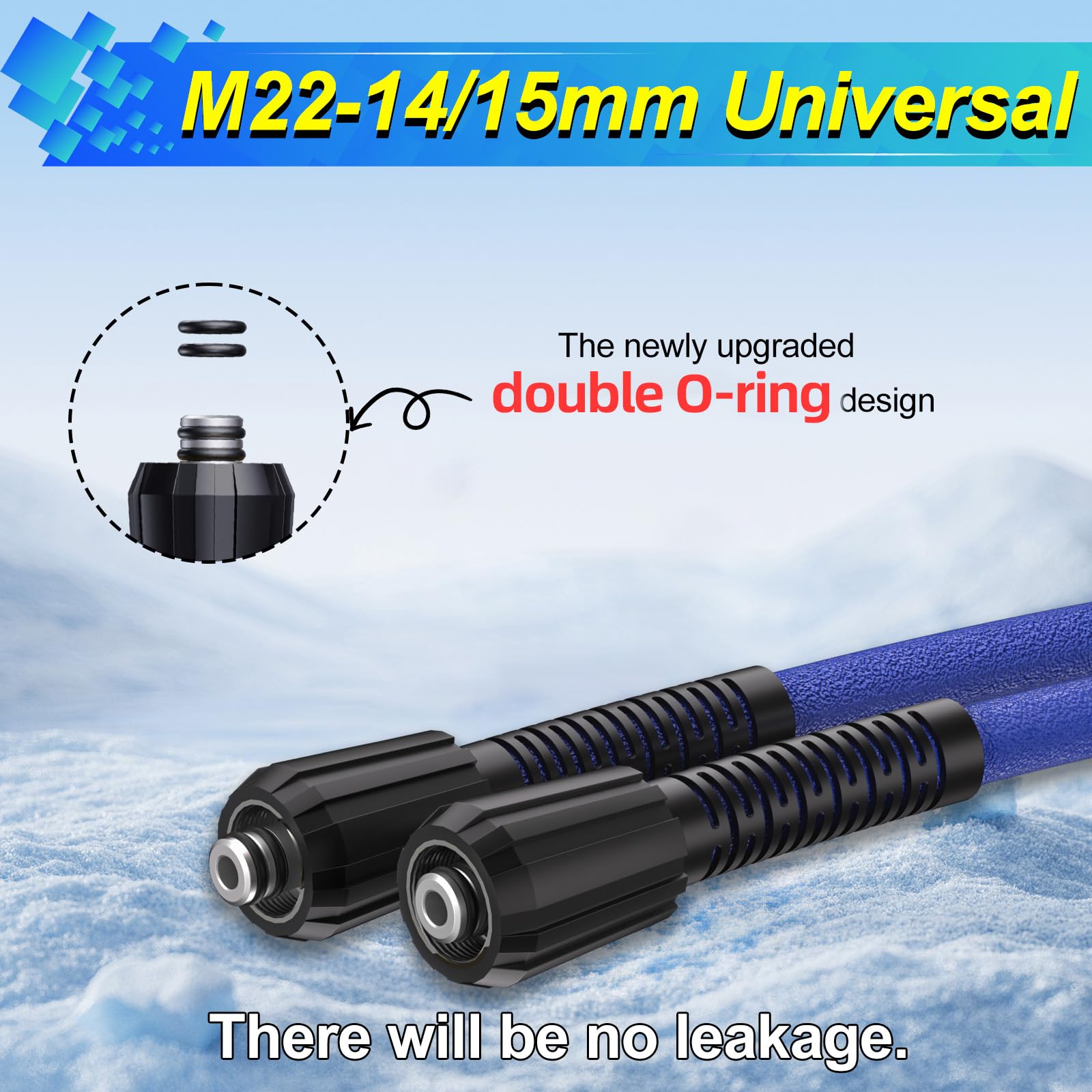 VividWash close-up of M22 connector threads showing secure leak-free fit