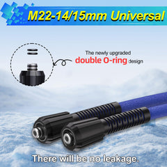 VividWash close-up of M22 connector threads showing secure leak-free fit