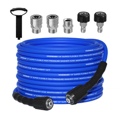 VividWash front view showing hose and adapters for quick setup and easy compatibility