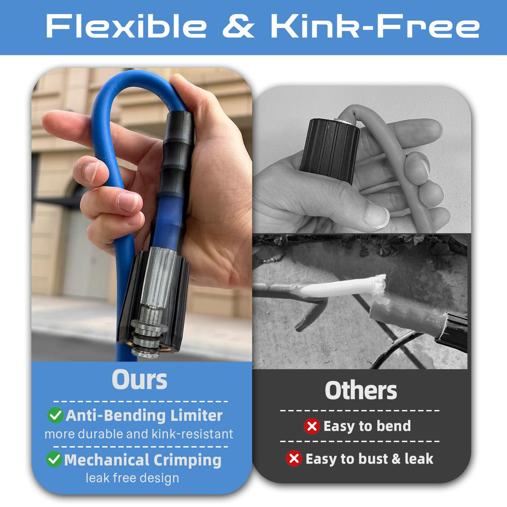VividWash 50FT hose coiled neatly demonstrating lightweight flexibility and storage ease