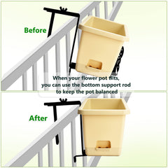 VIVIKEN bracket mounted on balcony railing holding flowering planter