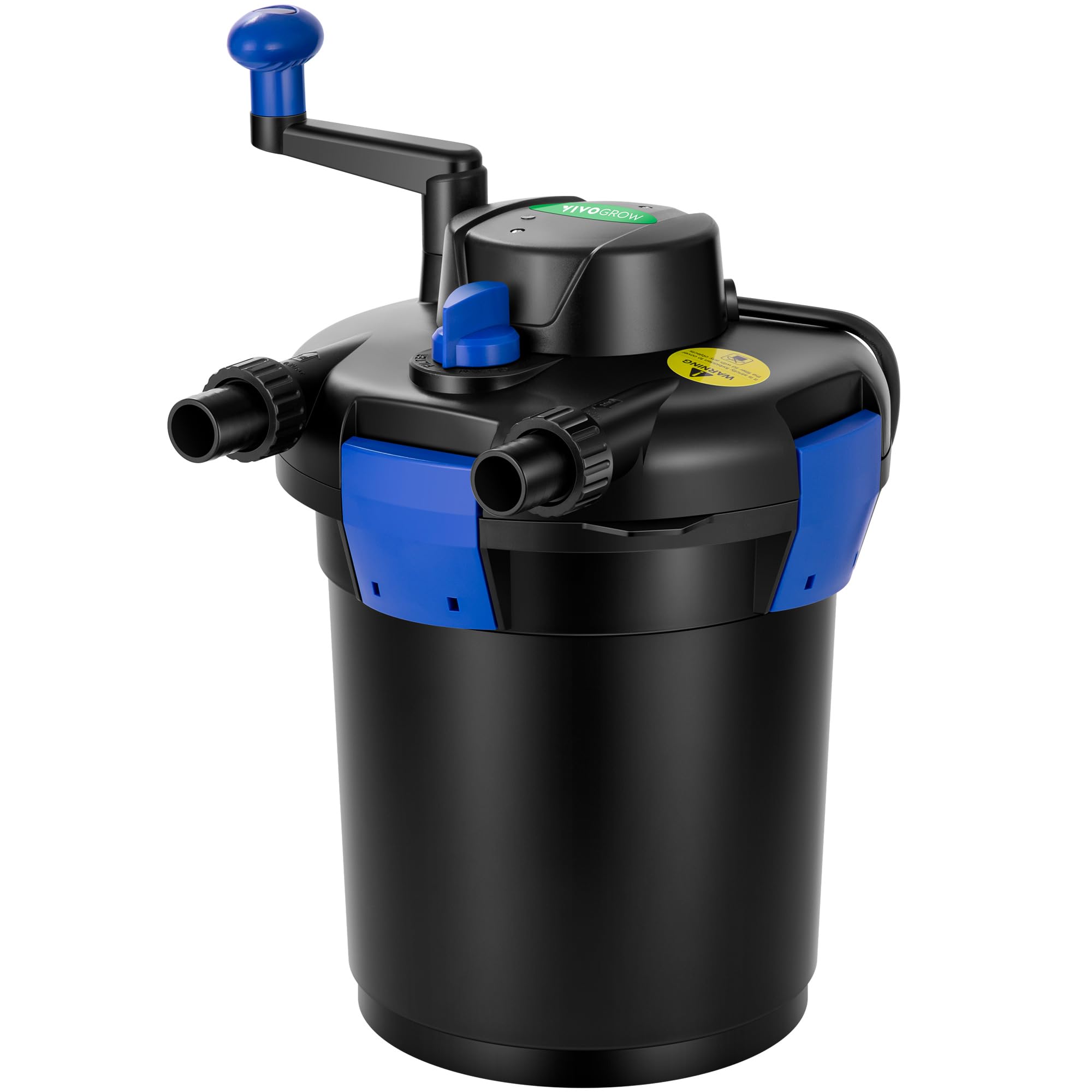 VIVOGROW filter front view showing compact design and ports for easy installation benefit clarity