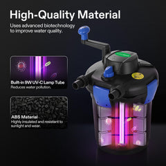 VIVOGROW filter top closed lid with turbidity indicator visible for straightforward maintenance