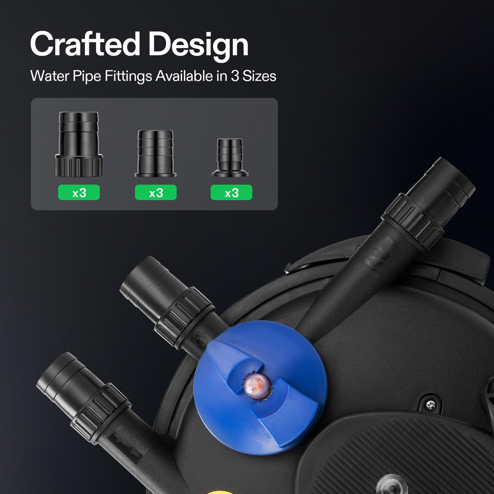VIVOGROW built-in UV lamp close-up, provides extra water clarification benefit