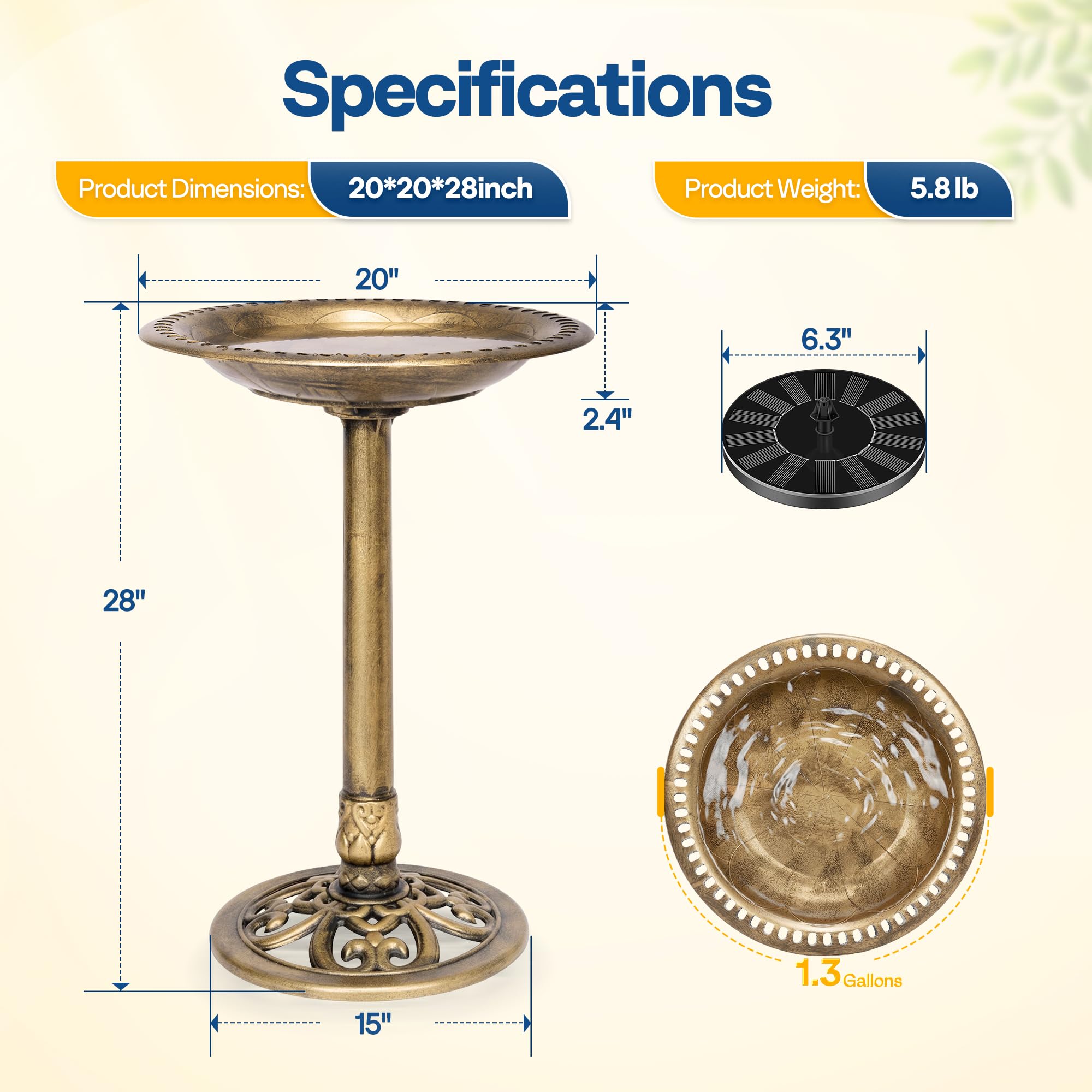 VIVOHOME lifestyle shot of antique bronze finish blending with garden decor, decorative appeal