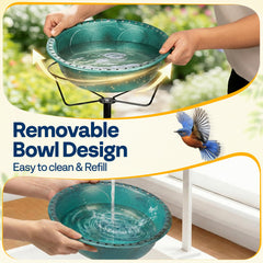 VIVOHOME removable bowl lifted off stand, easy cleaning and quick water changes
