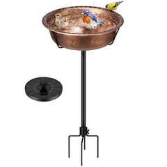 VIVOHOME front view of bronze bird bath showing elegant basin and fountain