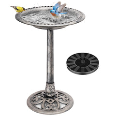 VIVOHOME bird bath full front view showing pedestal and bowl, durable outdoor design benefit