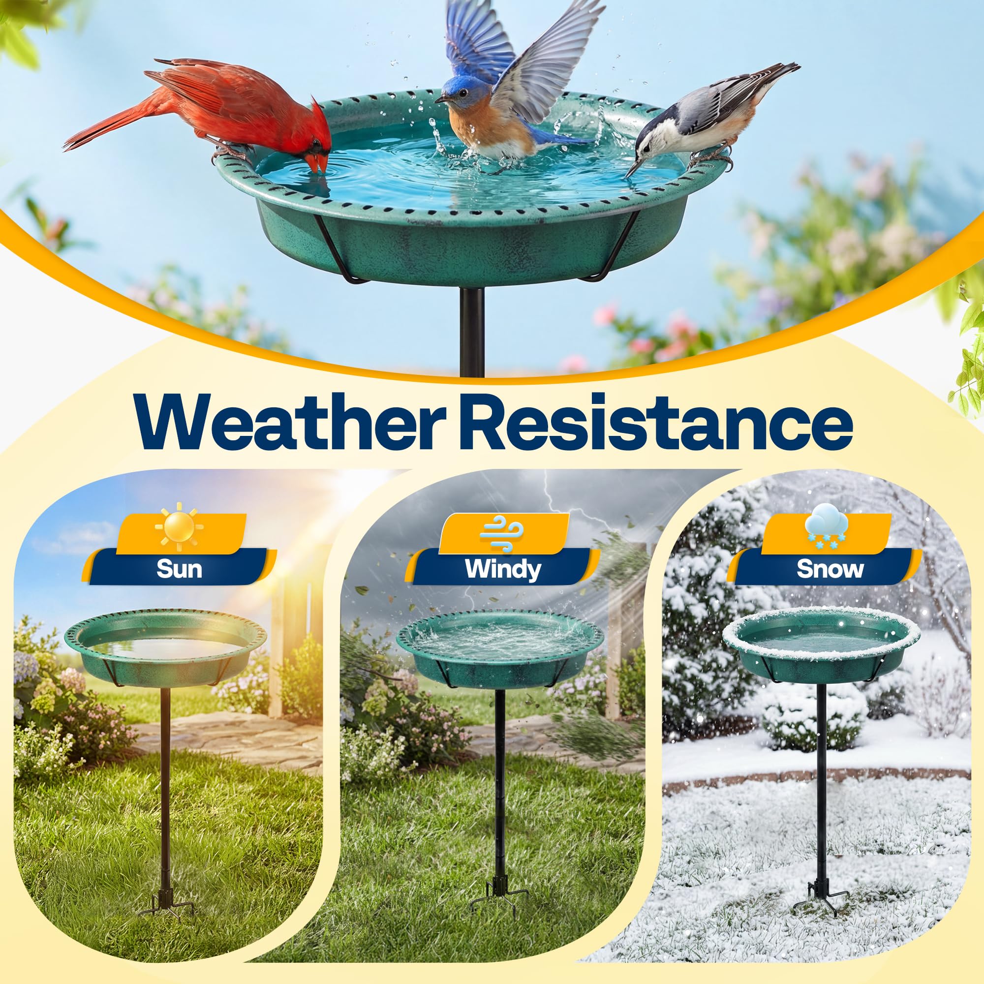 VIVOHOME bird bath placed in garden showcasing decorative landscape benefit