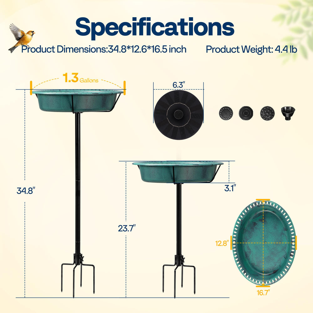 VIVOHOME bird bath placed in garden setting attracting birds and enhancing landscape