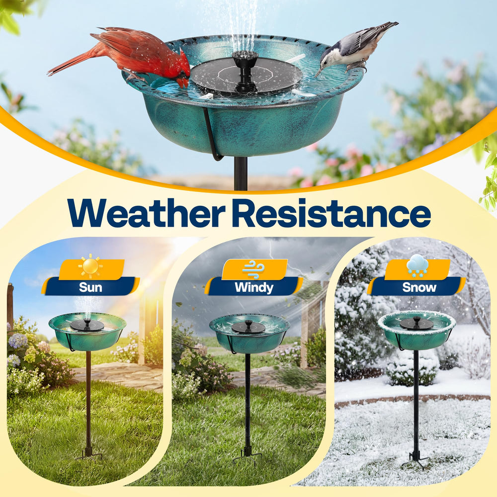 VIVOHOME bird bath placed in garden near flowers, enhances outdoor habitat