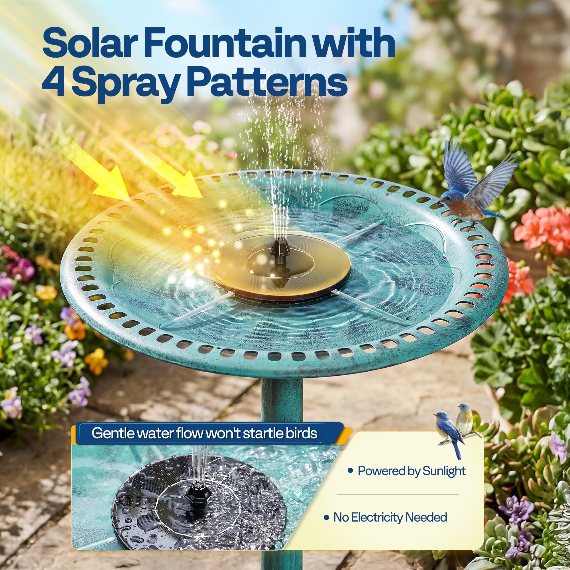 VIVOHOME bird bath placed in garden showing how it enhances outdoor spaces