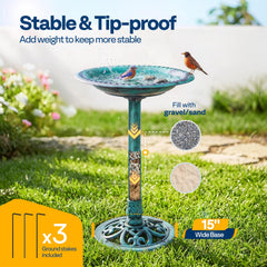 VIVOHOME bird bath placed in garden providing water source for wildlife