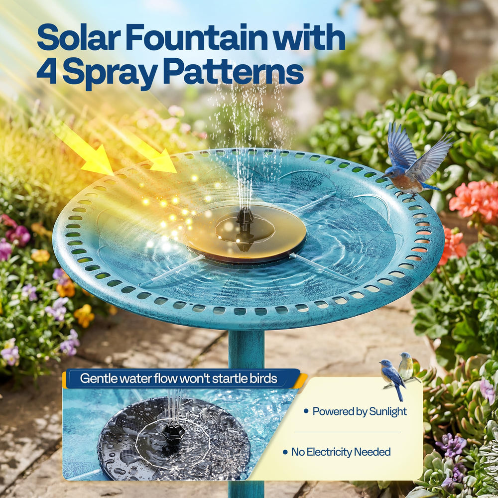 VIVOHOME bird bath placed in garden setting benefit: attracts birds and enhances landscape
