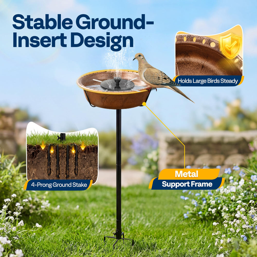 VIVOHOME bird bath installed in garden creating a lively backyard focal point
