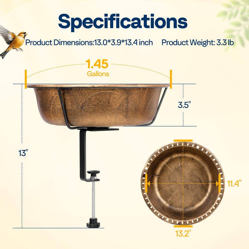 VIVOHOME bird bath in deck setting showing decorative accent that enhances outdoor space