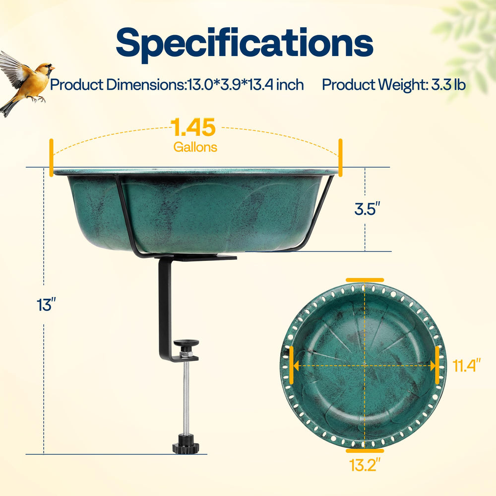 VIVOHOME patio scene showing bird bath enhancing outdoor decor and wildlife