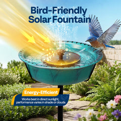 VIVOHOME detail of three nozzles producing gentle sprays, bird-friendly water flow