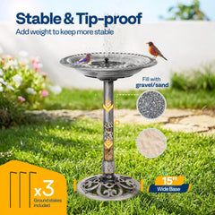VIVOHOME closeup of solar pump and nozzles, clear view of energy-efficient fountain benefit