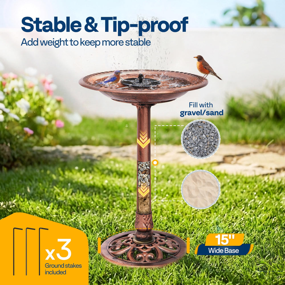 VIVOHOME bowl close-up texture showing durable polyresin finish for weather resistance