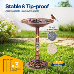 VIVOHOME bowl close-up texture showing durable polyresin finish for weather resistance
