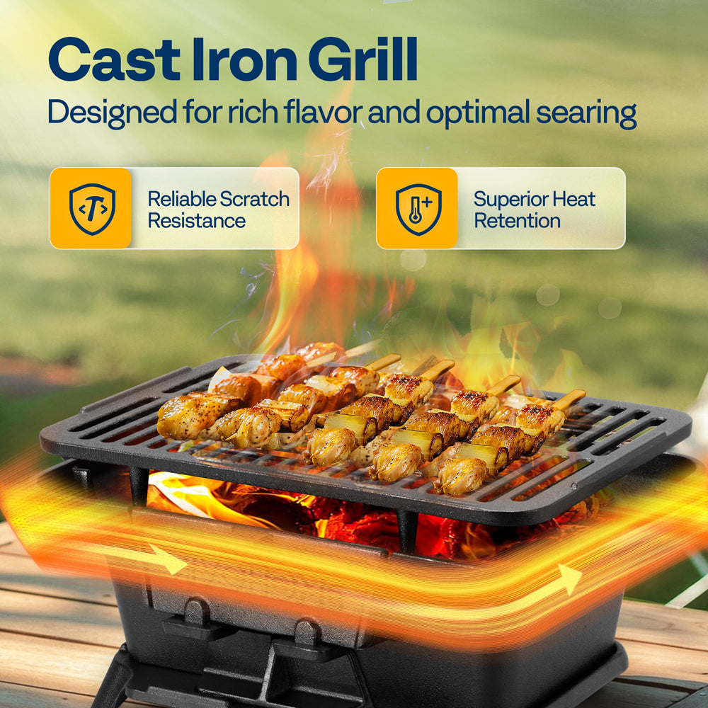 VIVOHOME front charcoal loading door open for easy coal additions and safety