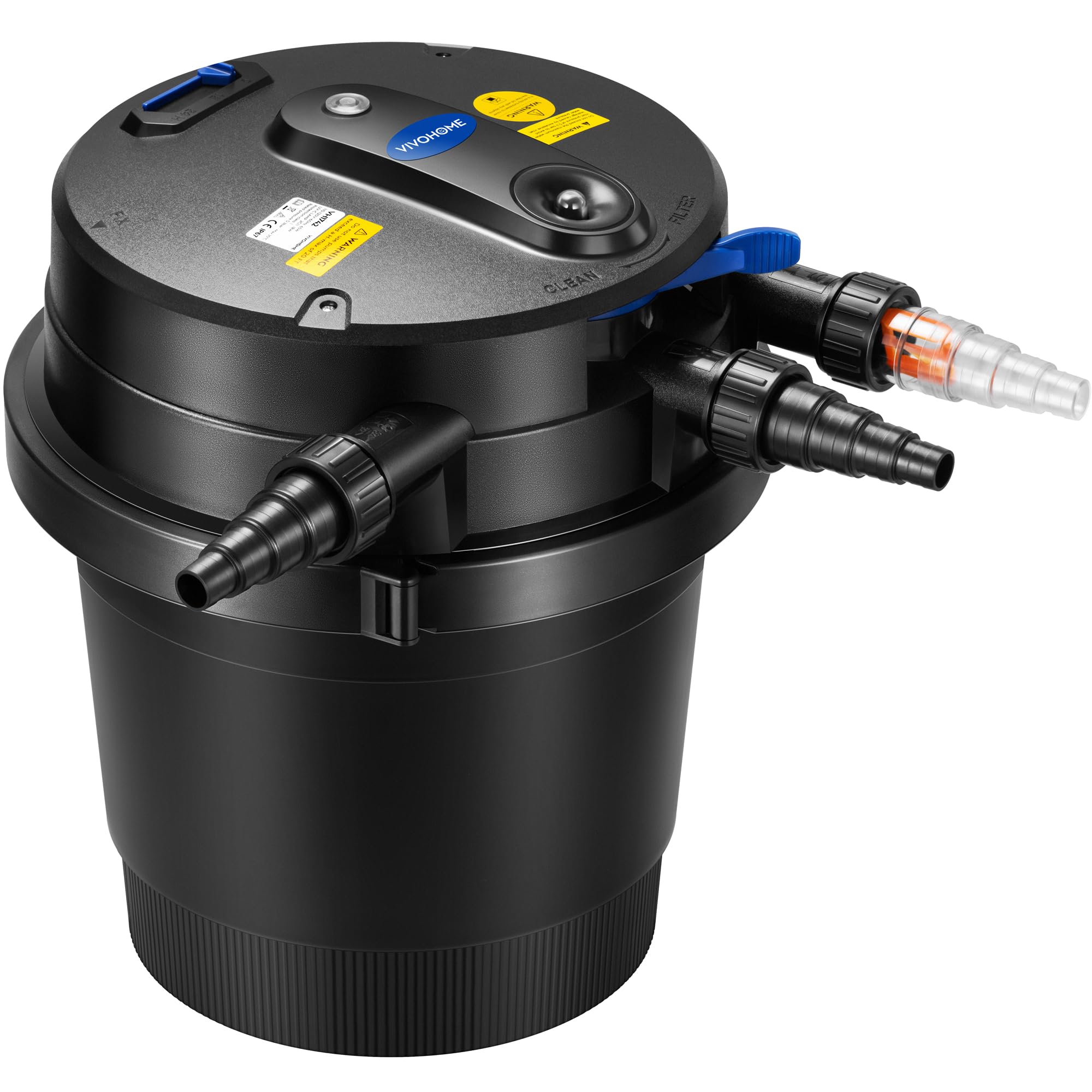 VIVOHOME front view of pressurized bio pond filter showing durable housing and easy access