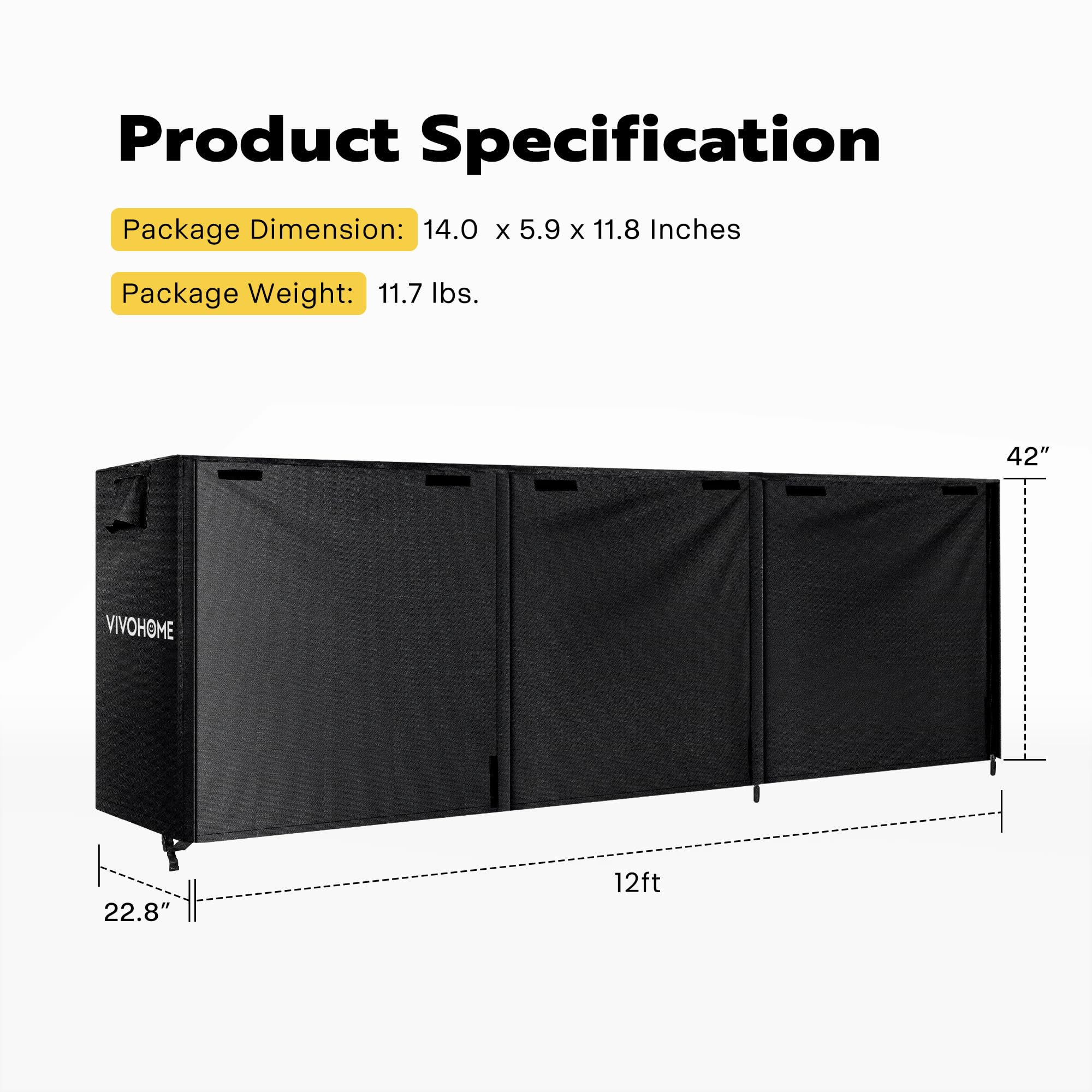 VIVOHOME folded cover compact for storage to save space when not in use
