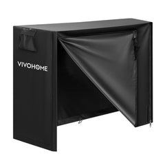VIVOHOME front view of 4ft cover protecting stacked wood with waterproof benefit