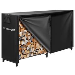 VIVOHOME front view of full rack showing organized wood and protection
